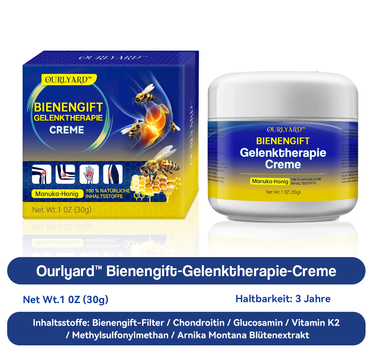 🌟🌟Letzter Tag Rabatt: 70% RABATT🐝🐝Ourlyard™ Bienengift-Gelenktherapie Creme: Schnelle Schmerzlinderung