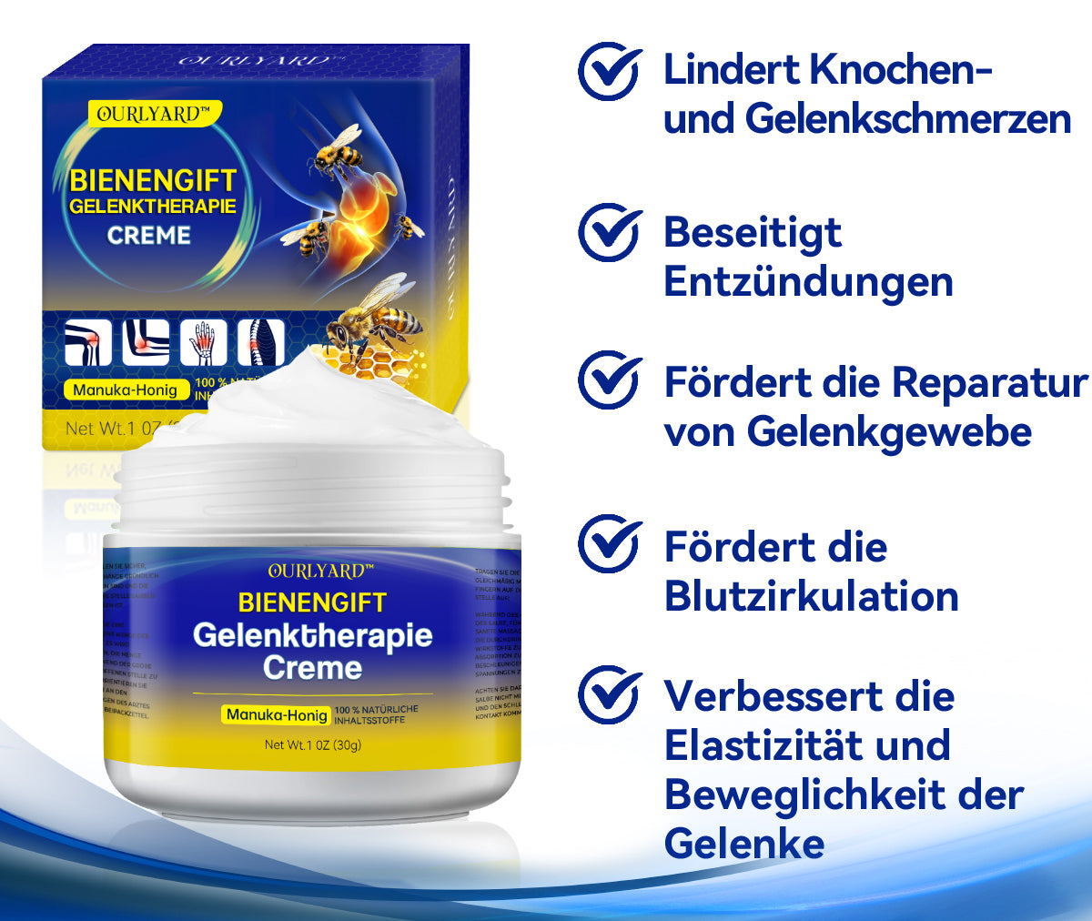 🌟🌟Letzter Tag Rabatt: 70% RABATT🐝🐝Ourlyard™ Bienengift-Gelenktherapie Creme: Schnelle Schmerzlinderung